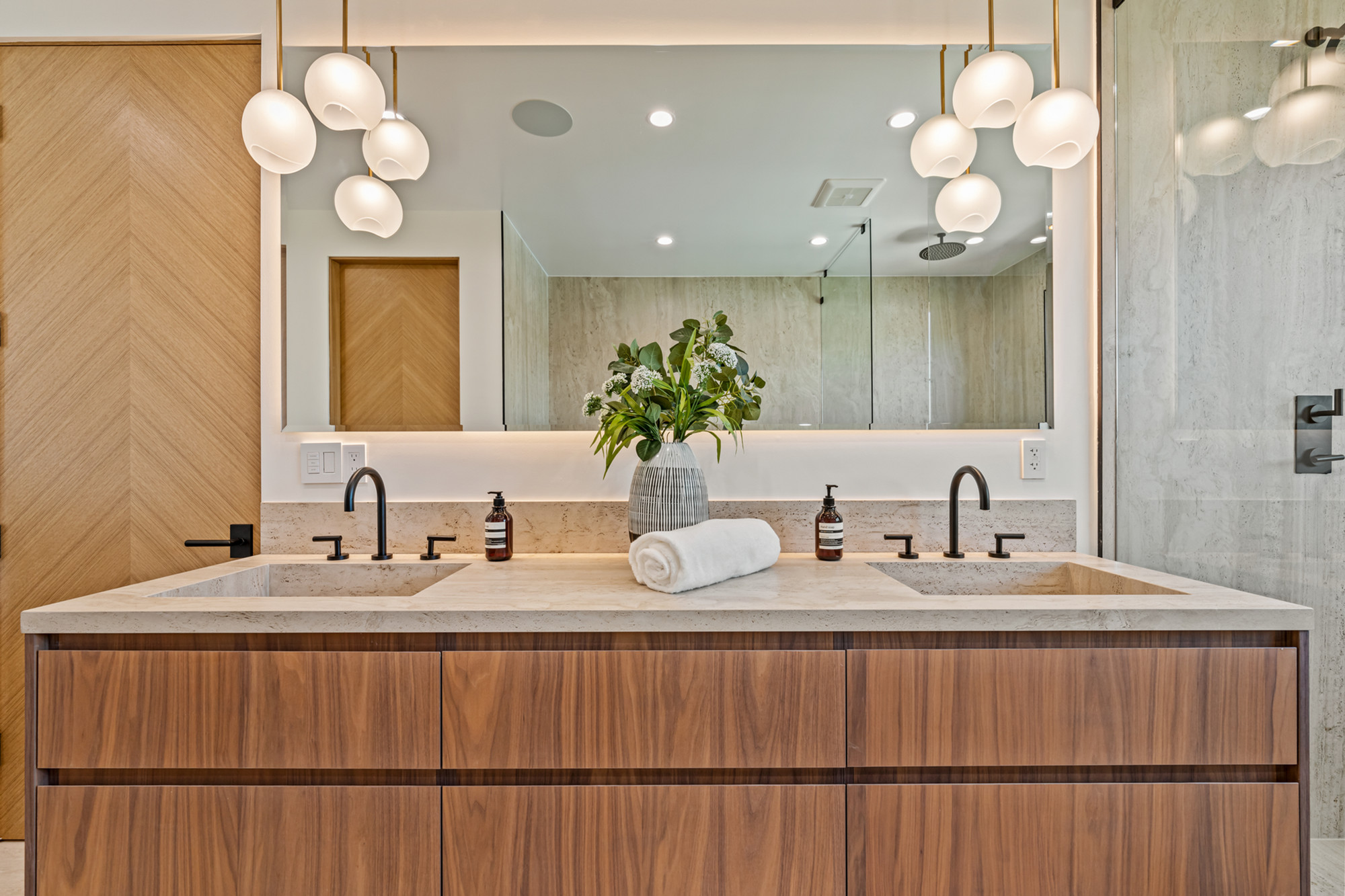 Home office cabinetry with floor-to-ceiling built-ins